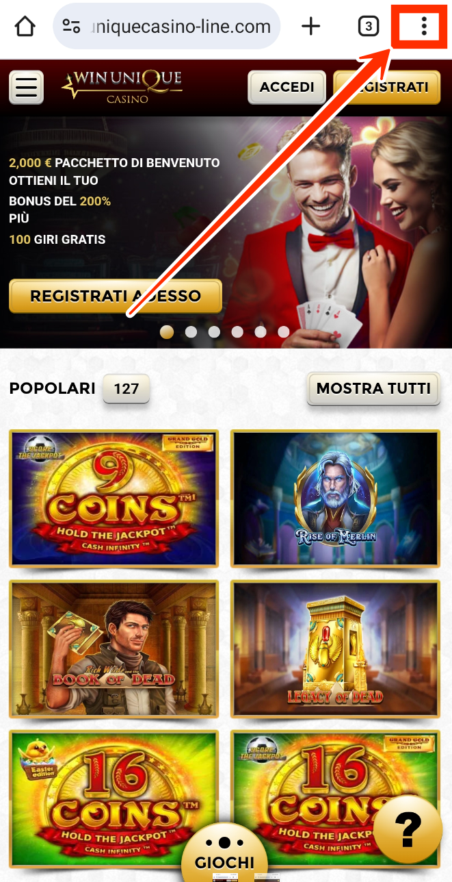 Apri le Impostazioni