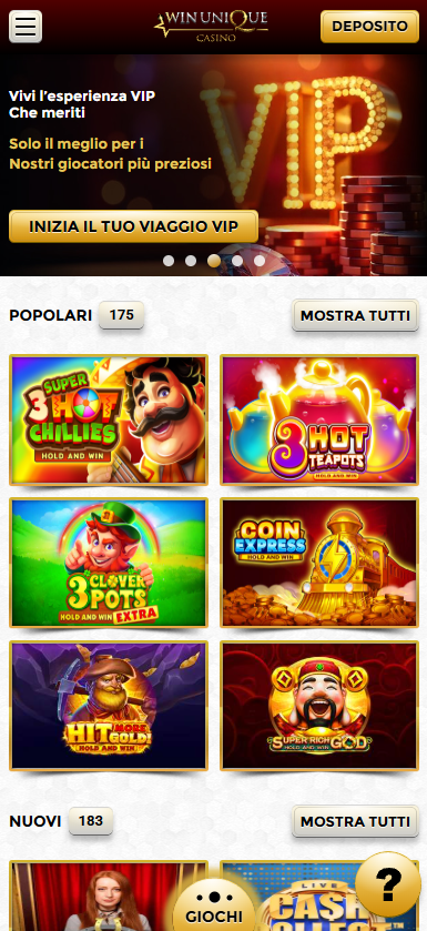 Come aggiornare l'App di Unique Casino